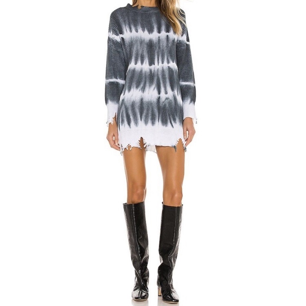 Superdown Shia Sweater‎ Mini Dress. Size M. Distressed. Bleached. Destroyed.